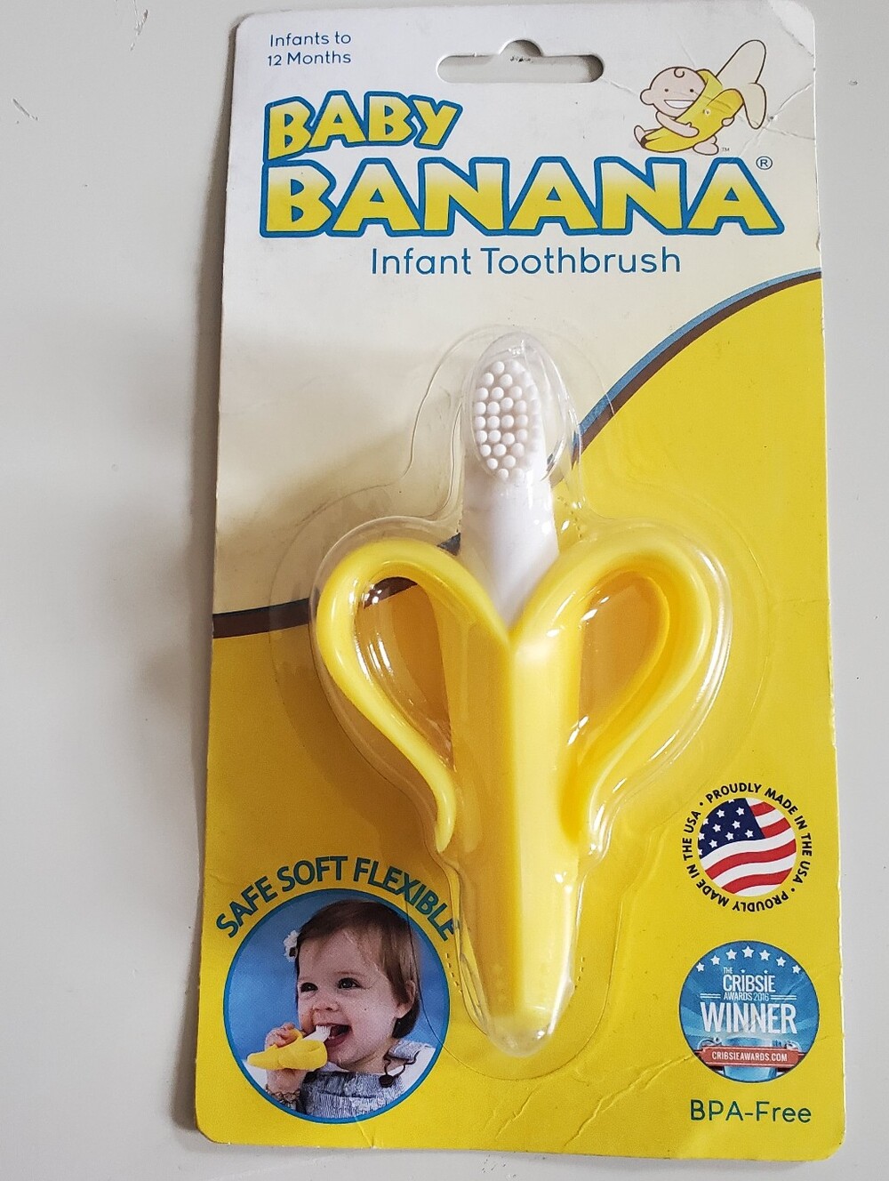 *Set Of 2* Baby Banana Infant Toothbrushes - Yellow and White